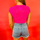 Shine Bright Mesh Sequined Hot Pink Bodysuit