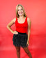 Eye Catcher Black Fringe Rhinestone Mini Skirt