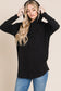 Contrast Drawstring Drop Shoulder Knit Hoodie