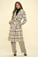 ONLINE ONLY Plaid Coat with Belt