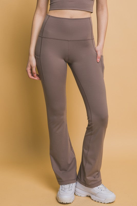 High Waist Flare Active Leggings with Side Pockets ONLINE ONLY