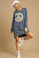 Peace Lace Applique Frayed Hem French Terry Mini Dress ONLINE ONLY