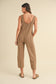 Sleeveless Knit Crop Jumpsuit with Pockets