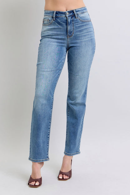 Judy Blue Full Size Wash Thermal Straight Jeans with Pockets ONLINE ONLY