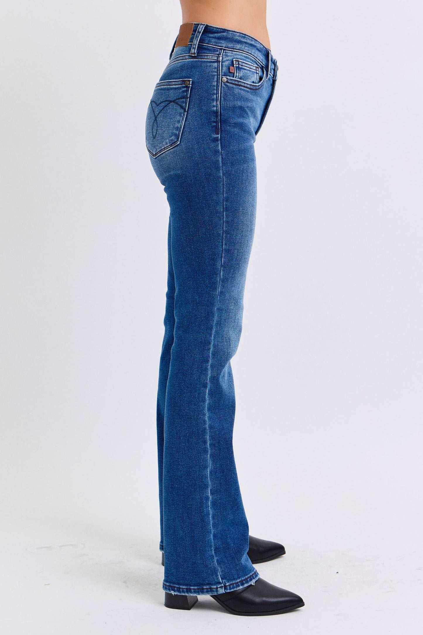 Judy Blue Full Size Run Mid-Rise Bootcut Jeans with Thermal Lining ONLINE ONLY