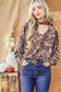 Choker Neck Dolman Sleeve Snake Print Top