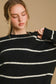 Wool Blend Striped Round Neck Sweater ONLINE ONLY