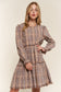 Full Size Washed Frayed Tiered Plaid Dress