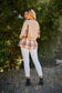 Full Size Double Layered Plaid Contrast Sweatshirt