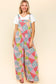 Full Size Printed Wide Leg Overalls with Side Pockets