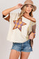 ONLINE ONLY Round Neck Plaid Star Patch T-Shirt