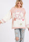 Peace & Star Patch Contrast Round Neck Sweatshirt ONLINE ONLY