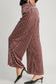 Full Size Elastic Waist Striped Wide Leg Velvet Pants ONLINE ONLY