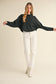 Round Neck Dolman Sleeve Cropped Sweater