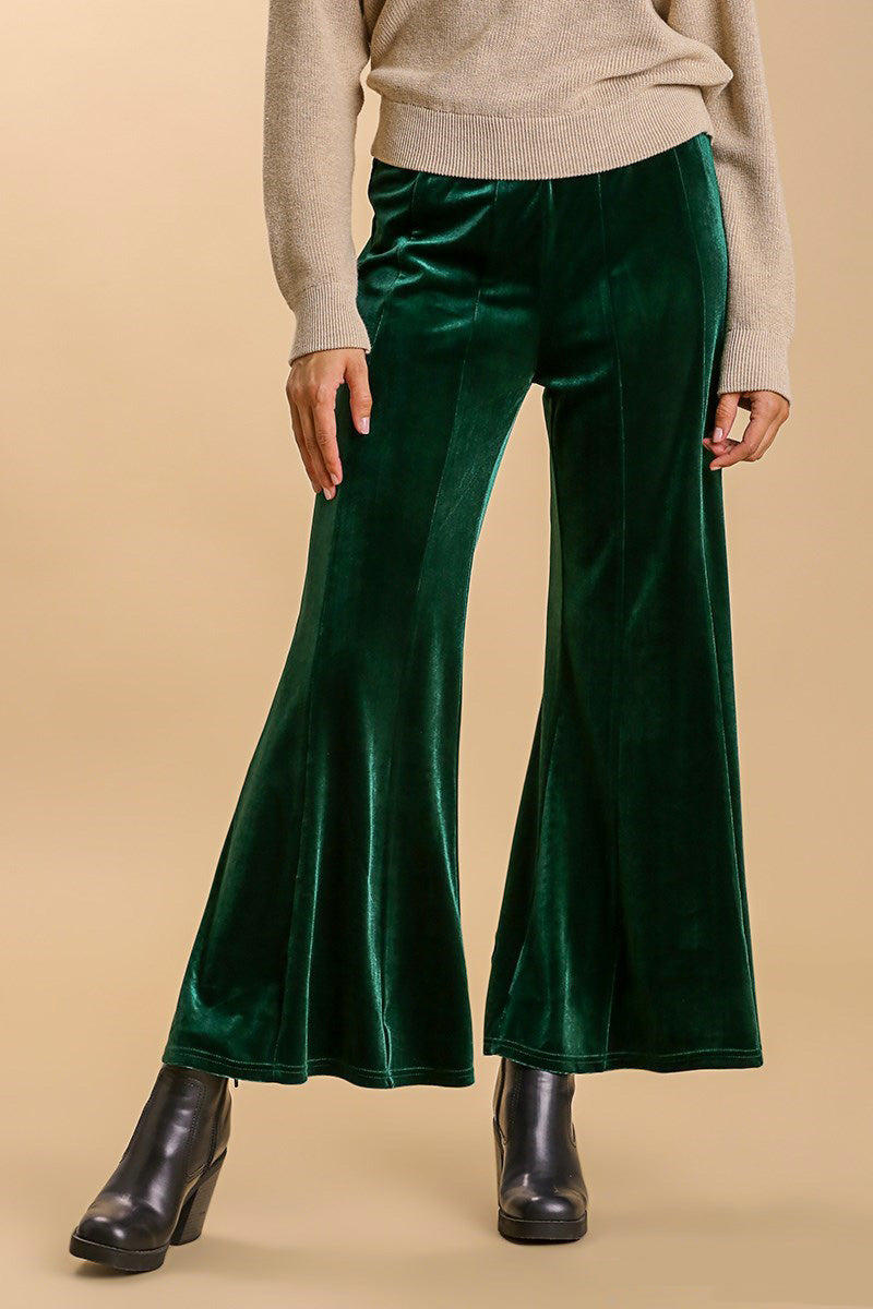 High Rise Elastic Waist Flare Pants ONLINE ONLY