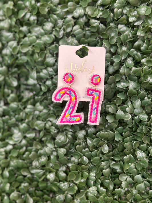 Officially Legal 21st Birthday Earrings