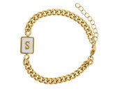 Made For Me Gold Rectangle Initial Bracelet