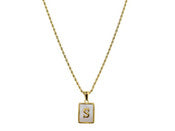 Made For Me Gold Rectangle Initial Necklace